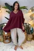 Made in Italy Santos Artist Smock Bordeaux /14 =